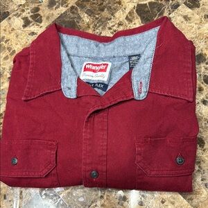 Wrangler Burgundy Comfort Flex Shirt